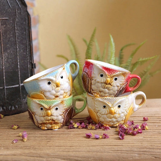 Ceramic Owl Mug Set