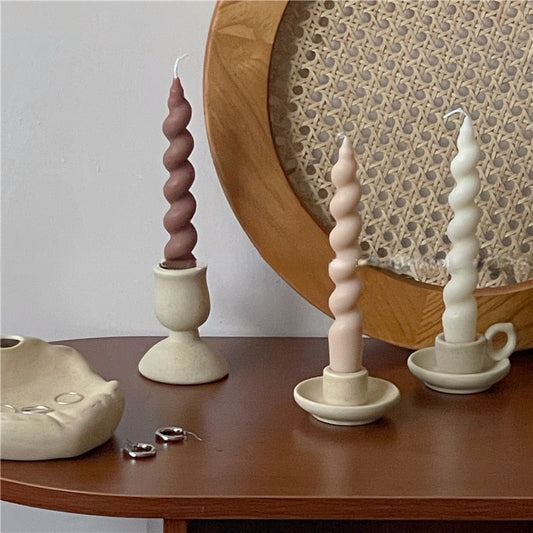 Twist Candles And Candle Holders Ceramic Candle Holder