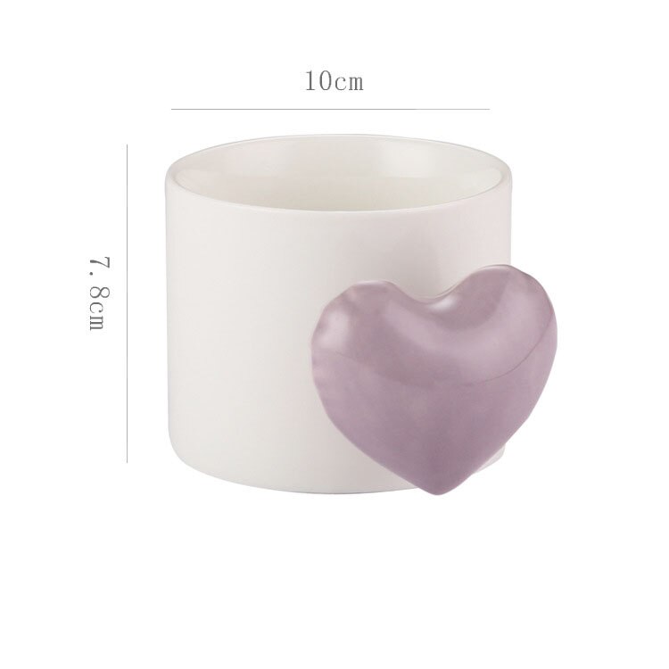 Heart-shaped Ceramic Tea Cup