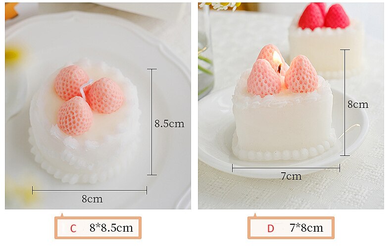 Korean candles strawberry aromatherapy cake candle ins decorative candles for home decor grils birthday candles for cake