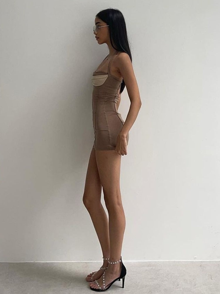 Elegant Halter Bodycon Mini Dress