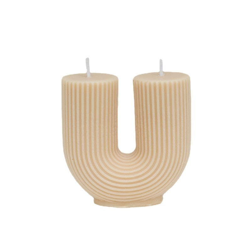 Wholesale Home decorative candle U-Shaped geometric scented candles Ins popular rainbow bridge room decor aroma candles decor