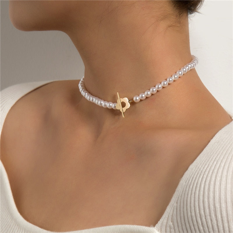 Pearl Choker Pendant Necklace