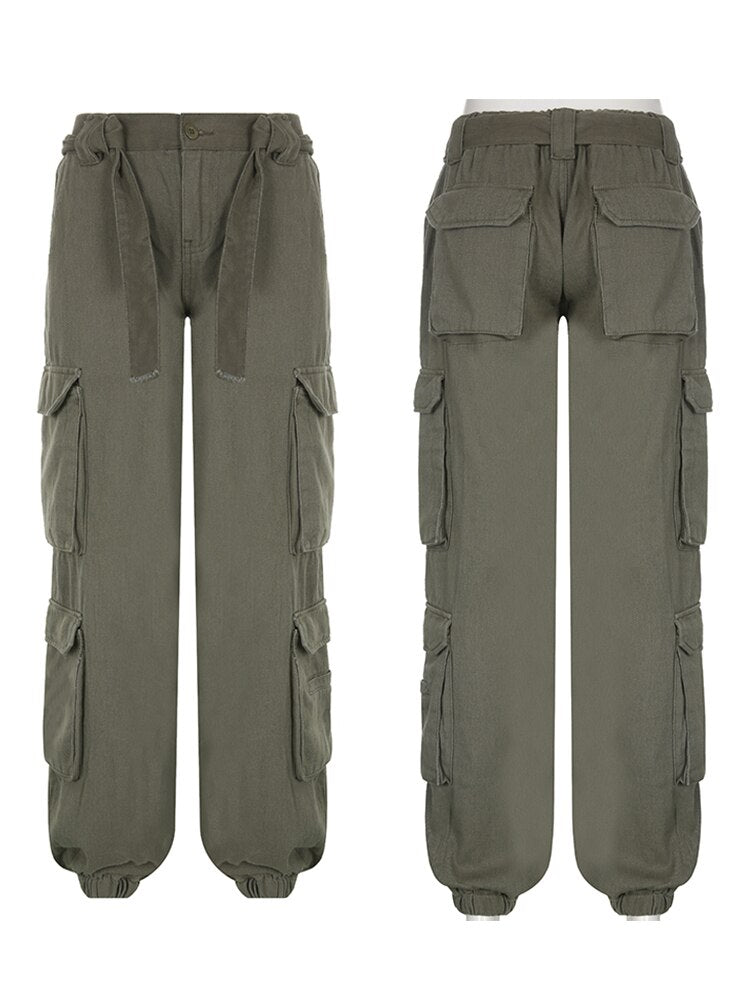 Drawstring Pocket Baggy Pants