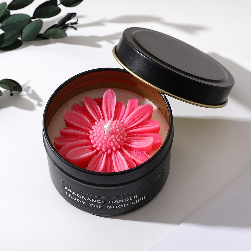 Creative small daisy soy wax scented candle cup home decoration aromatic candles for interior wedding Souvenirs candles in jar