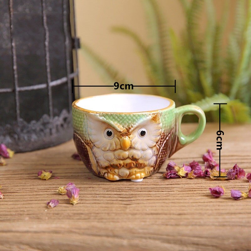 Ceramic Owl Mug Set