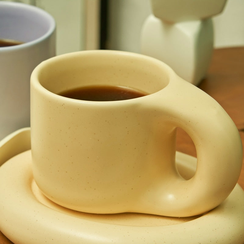 Ceramic Mug with Saucer Coffee