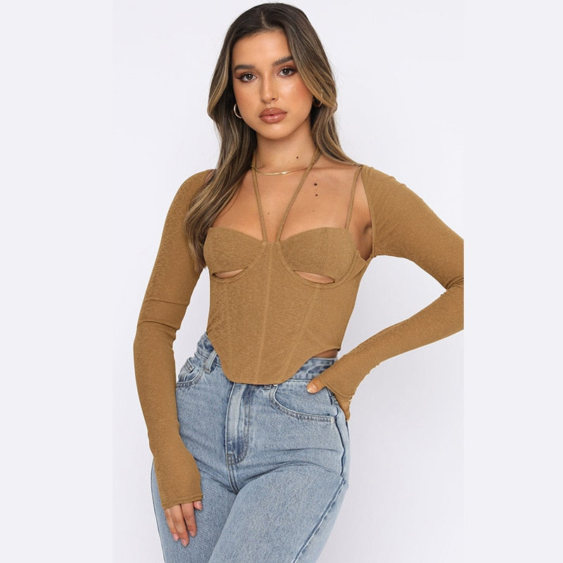 Long Sleeve Boycon Crop Top