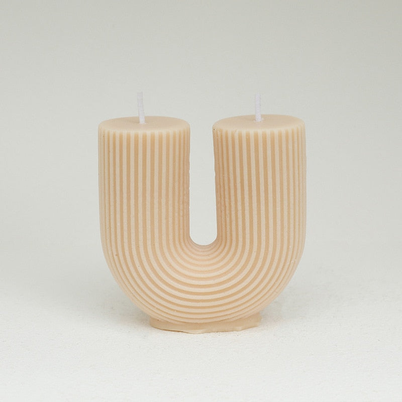 Wholesale Home decorative candle U-Shaped geometric scented candles Ins popular rainbow bridge room decor aroma candles decor