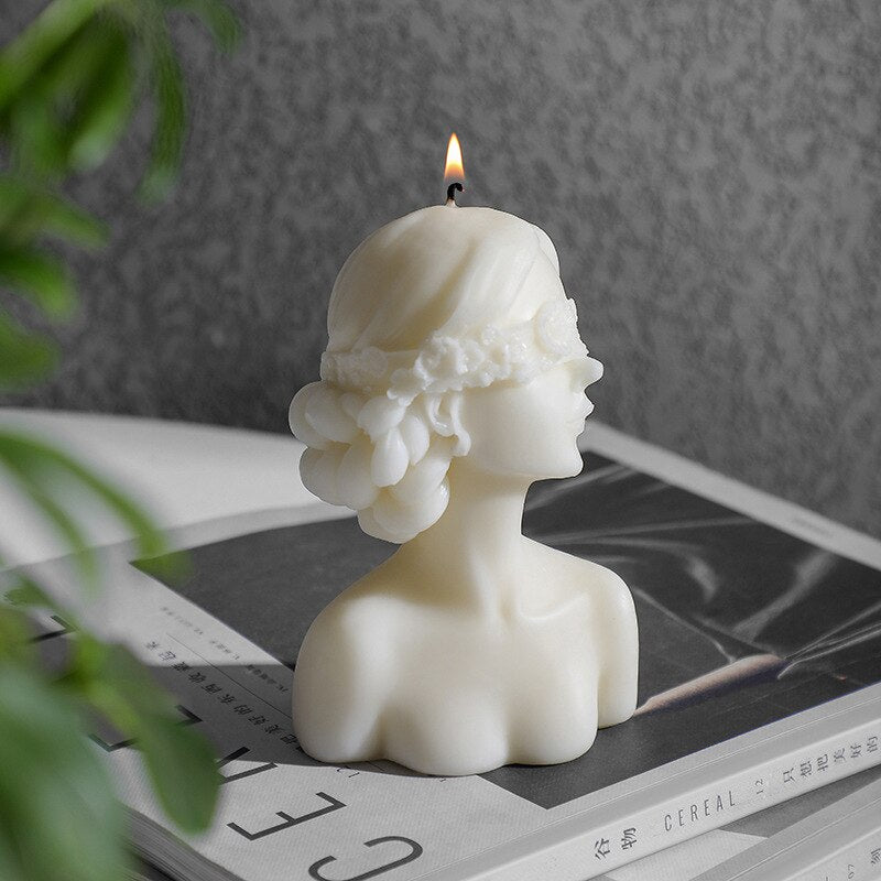 Large handmade blindfolded girl scented candles creative modern home decoration decorative aromatic candles home decor souvenirs