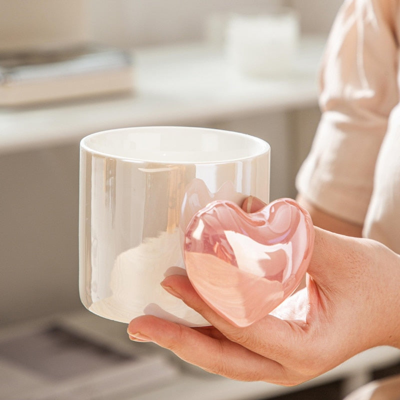 Heart-shaped Ceramic Tea Cup