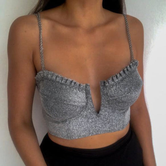 Summer Backless Sleeveless Strap Crop Top