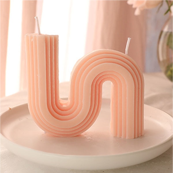 Wholesale Home decorative candle U-Shaped geometric scented candles Ins popular rainbow bridge room decor aroma candles decor