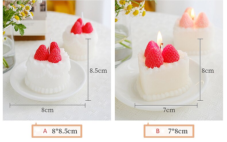 Korean candles strawberry aromatherapy cake candle ins decorative candles for home decor grils birthday candles for cake