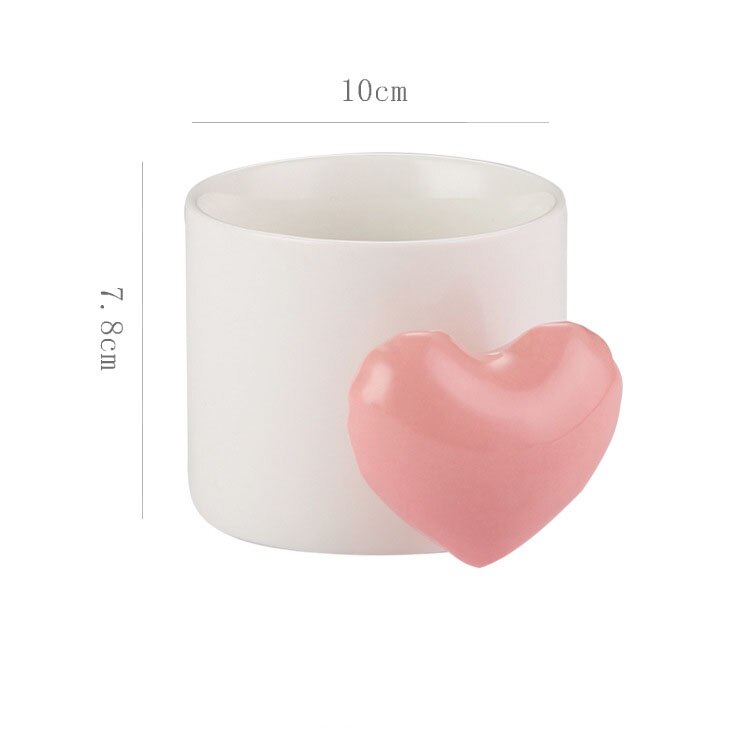 Heart-shaped Ceramic Tea Cup