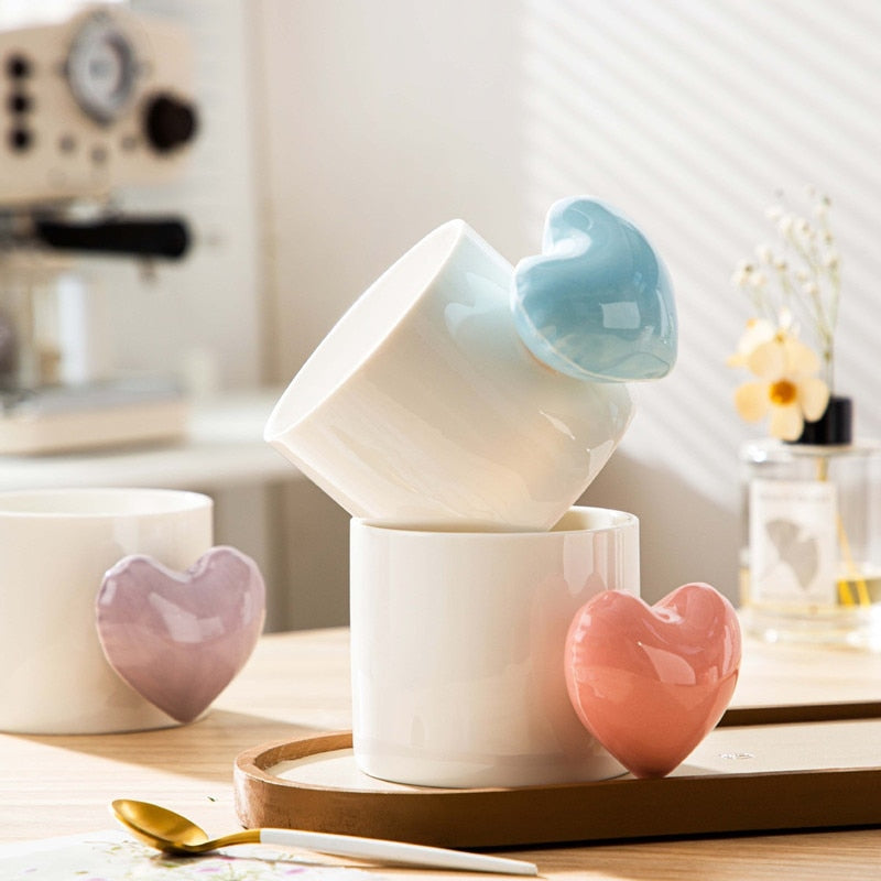 Heart-shaped Ceramic Tea Cup