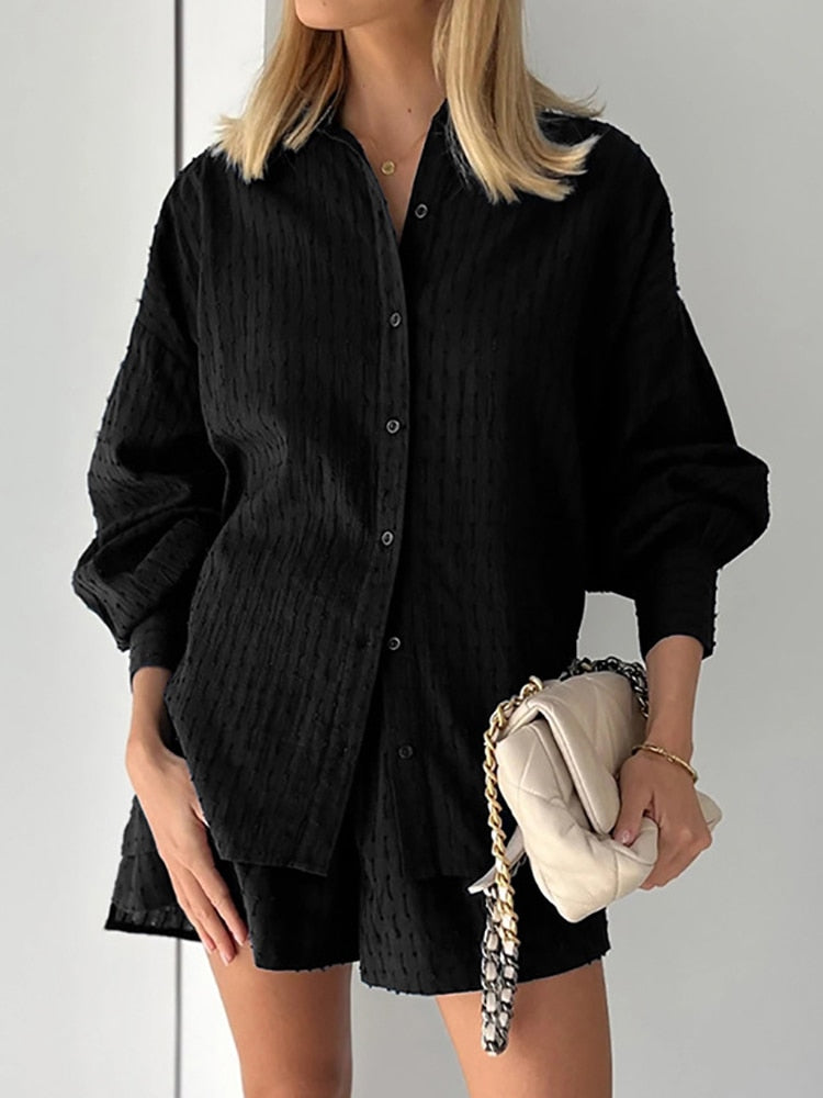 Elegant Jacquard Long Sleeves Shirts,Pants