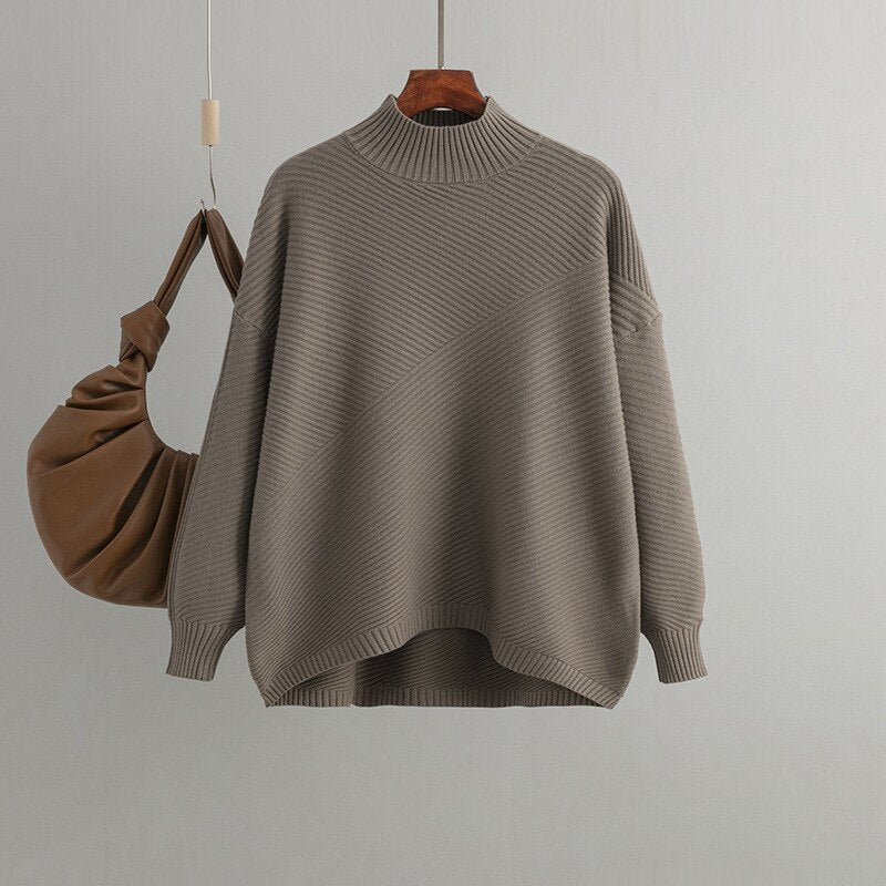 Loose Casual Warm Knit O-Neck Female Jumper Sweater