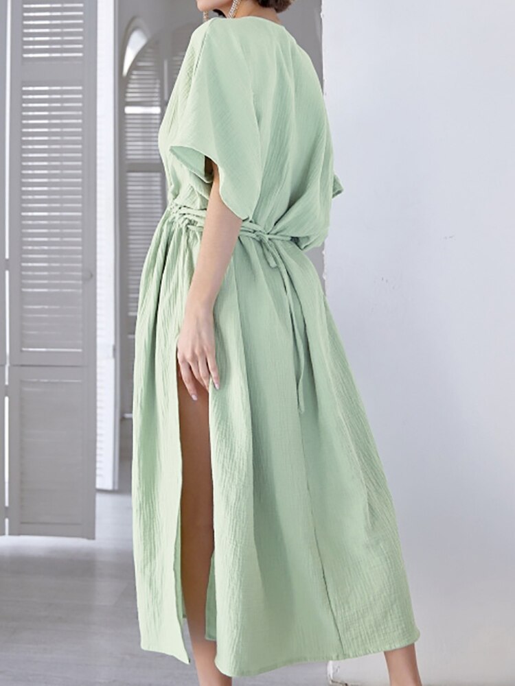 Green Split Summer Night Dress