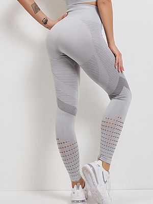 Printed Seamless High Waisted Hollow Leggings Set