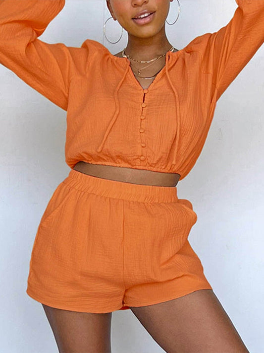 Orange Streetwear 2 Piece Set