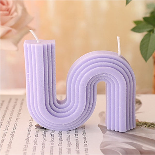 Wholesale Home decorative candle U-Shaped geometric scented candles Ins popular rainbow bridge room decor aroma candles decor