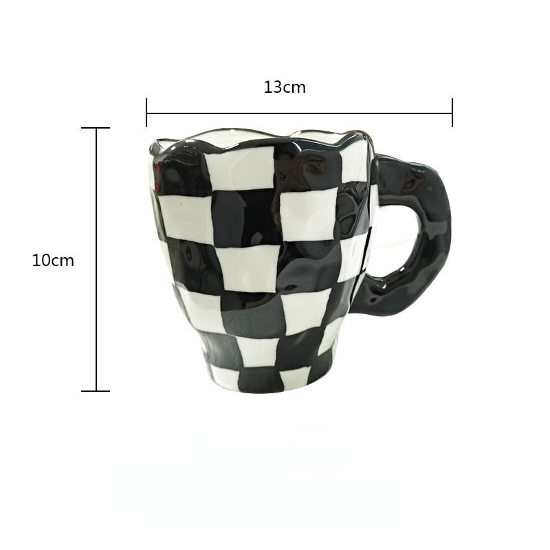 Handmade Irregular Chessboard Cup Set