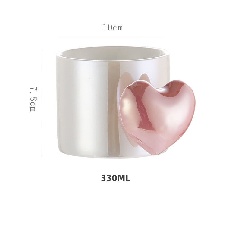 Heart-shaped Ceramic Tea Cup