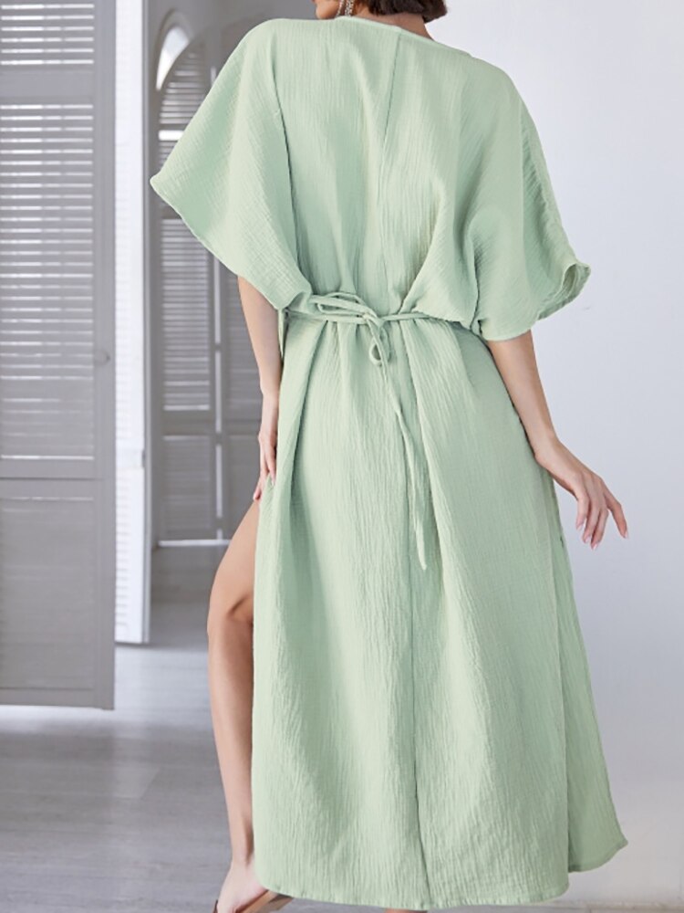 Green Split Summer Night Dress