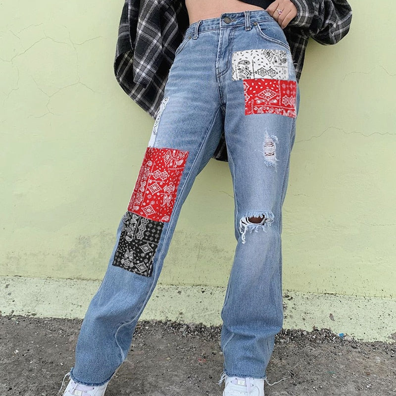 Patched Vintage Denim Pant