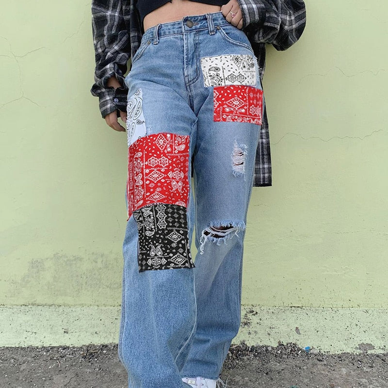 Patched Vintage Denim Pant