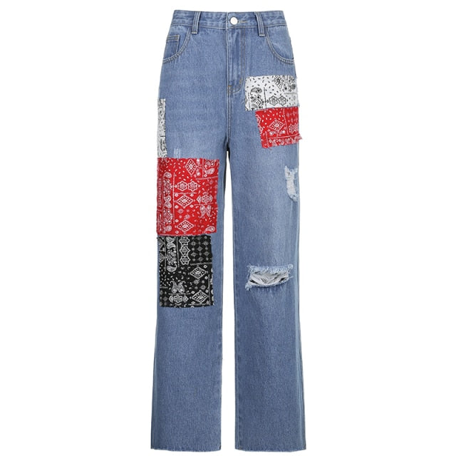 Patched Vintage Denim Pant