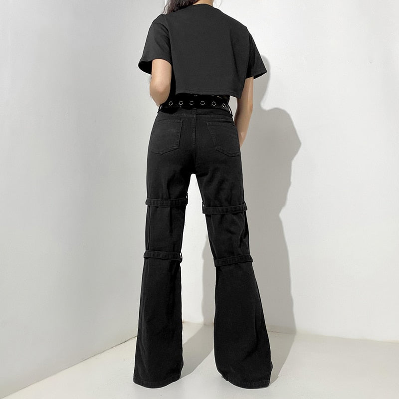 Patchwork Black Pants